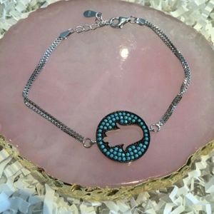 Hamsa bracelet with nano turquoise stones hamsa hand